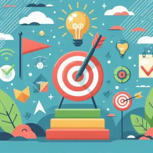 תמונה זו היא פתיח לסרטון מידע העוסק בשאלה איך להגדיר בעסק מטרה ישימה, תוך התחשבות בהתמודדיות שונות